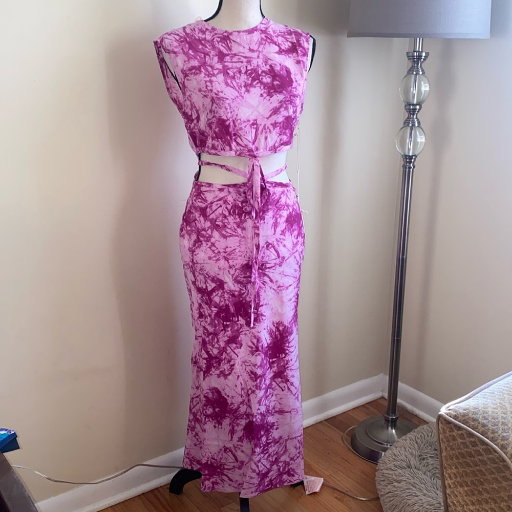 NWT Beivy Dolls Kill Don’t Kill My Vibe Tie Dye Skirt Top Set Medium